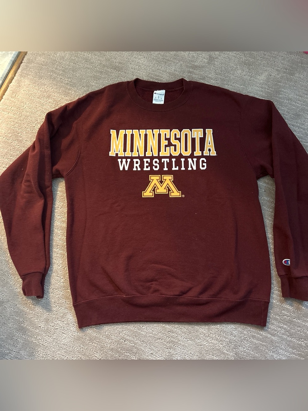 Champion Minnesota Wrestling Crewneck Sweatshirt - Maroon and Gold